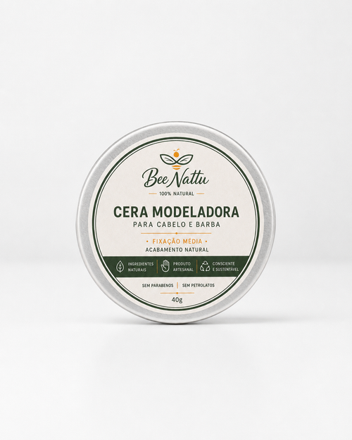 Cera Modeladora Bee Nattu para Cabelo e Barba — 40g
